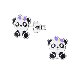 Wholesale Sterling Silver Panda Ear Studs - JD20855