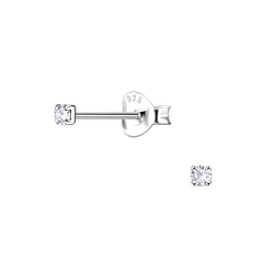 Wholesale 2mm Cubic Zirconia Sterling Silver Ear Studs - JD20958