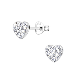 Wholesale Sterling Silver Heart Ear Studs - JD10734