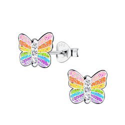 Wholesale Sterling Silver Butterfly Ear Studs - JD19594