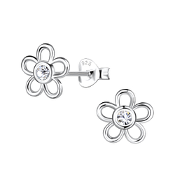 Wholesale Sterling Silver Flower Ear Studs - JD19923