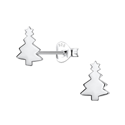 Wholesale Sterling Silver Christmas Tree Ear Studs - JD20962