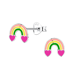 Wholesale Sterling Silver Rainbow Ear Studs - JD21012