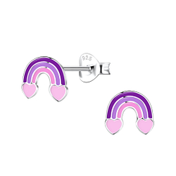 Wholesale Sterling Silver Rainbow Ear Studs - JD21011