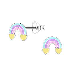 Wholesale Sterling Silver Rainbow Ear Studs - JD21013