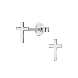 Wholesale Sterling Silver Cross Ear Studs - JD20866