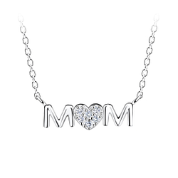Wholesale Sterling Silver Mom Necklace - JD21119