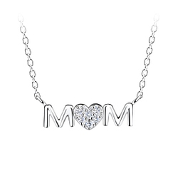 Wholesale Sterling Silver Mom Necklace - JD21119 Wholesale Sterling Silver Mom Necklace - JD21119