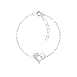 Wholesale Sterling Silver Mother Heart Bracelet - JD21081