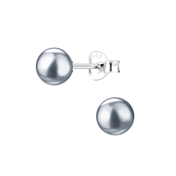 Wholesale 6mm Pearl Sterling Silver Ear Studs - JD1437