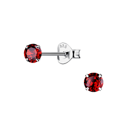 Wholesale 4mm Round Cubic Zirconia Sterling Silver Ear Studs - JD19874