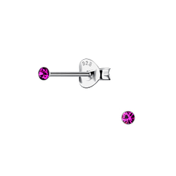 Wholesale 1.8mm Round Crystal Sterling Silver Ear Studs - JD21203