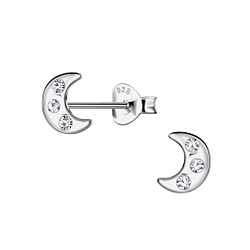 Wholesale Sterling Silver Moon Ear Studs - JD21206