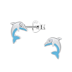 Wholesale Sterling Silver Dolphin Ear Studs - JD21128