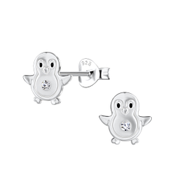 Wholesale Sterling Silver Penguin Ear Studs - JD21087
