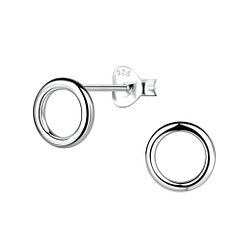 Wholesale Sterling Silver Circle Ear Studs - JD21130