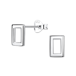 Wholesale Sterling Silver Rectangle Ear Studs - JD21131