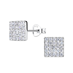 Wholesale Sterling Silver Square Ear Studs - JD21084