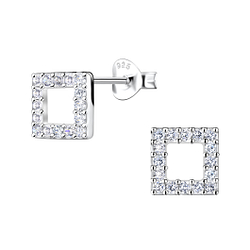 Wholesale Sterling Silver Square Ear Studs - JD21111