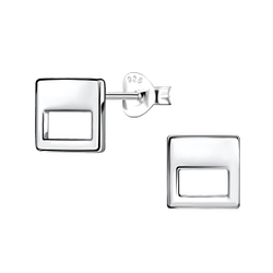 Wholesale Sterling Silver Square Ear Studs - JD21137