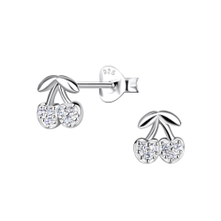 Wholesale Sterling Silver Cherry Ear Studs - JD21138