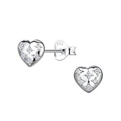 Wholesale Sterling Silver Heart Ear Studs - JD21231