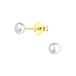 Wholesale 3mm Fresh Water Pearl Sterling Silver Ear Studs - JD21208
