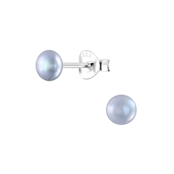 Wholesale 4mm Fresh Water Pearl Sterling Silver Ear Studs - JD4823