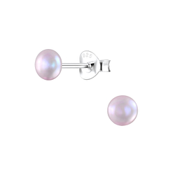 Wholesale 4mm Fresh Water Pearl Sterling Silver Ear Studs - JD4823