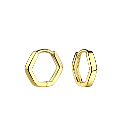 Wholesale 11mm Sterling Silver Geometric Huggie Earrings - JD20475