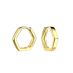 Wholesale 13mm Sterling Silver Geometric Huggie Earrings - JD20474