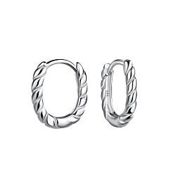 Wholesale Sterling Silver Twisted Huggie Earrings - JD21187