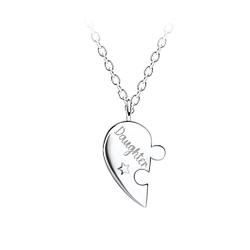 Wholesale Sterling Silver Daughter Heart Necklace - JD21117