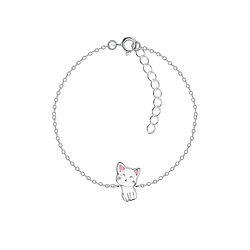 Wholesale Sterling Silver Cat Bracelet - JD20752