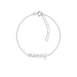 Wholesale Sterling Silver Mommy Bracelet - JD21376
