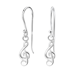 Wholesale Sterling Silver G-Clef Earrings - JD10128