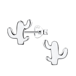 Wholesale Sterling Silver Cactus Ear Studs - JD21378