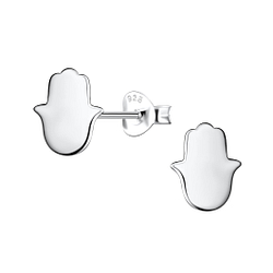 Wholesale Sterling Silver Hamsa Ear Studs - JD21380