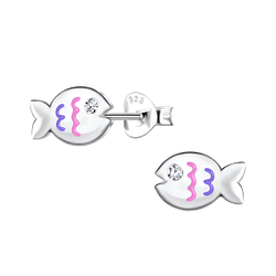 Wholesale Sterling Silver Fish Ear Studs - JD21244