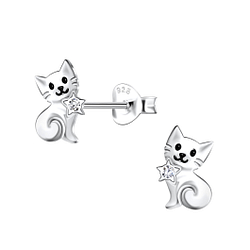 Wholesale Sterling Silver Cat Ear Studs - JD21249