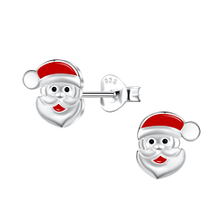 Wholesale Sterling Silver Santa Clause Ear Studs - JD21408