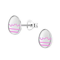 Wholesale Sterling Silver Easter Egg Ear Studs - JD21410