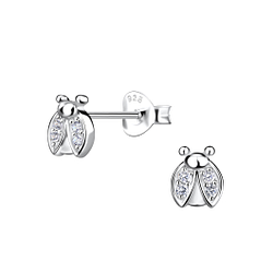 Wholesale Sterling Silver Ladybug Ear Studs - JD21286