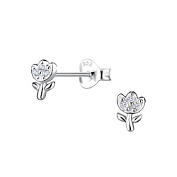 Wholesale Sterling Silver Flower Ear Studs - JD21289