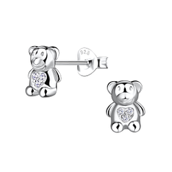 Wholesale Sterling Silver Bear Ear Studs - JD21292 Wholesale Sterling Silver Bear Ear Studs - JD21292