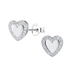 Wholesale Sterling Silver Heart Ear Studs - JD21362