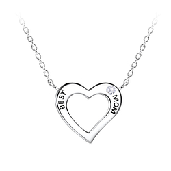 Wholesale Sterling Silver Best Mom Necklace - JD21393
