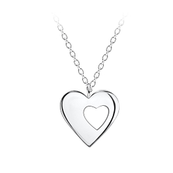 Wholesale Sterling Silver Heart Necklace - JD21424
