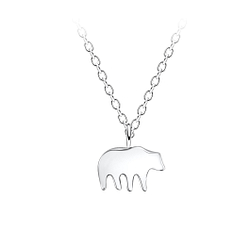 Wholesale Sterling Silver Bear Necklace - JD21423
