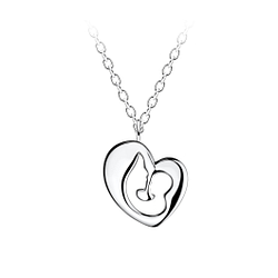 Wholesale Sterling Silver Mom and Baby Necklace - JD21392